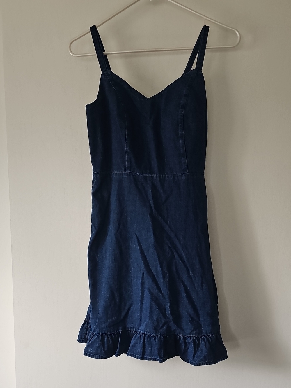 Old Navy Fit & Flare Cami Ruffle-Hem Jean Dress.